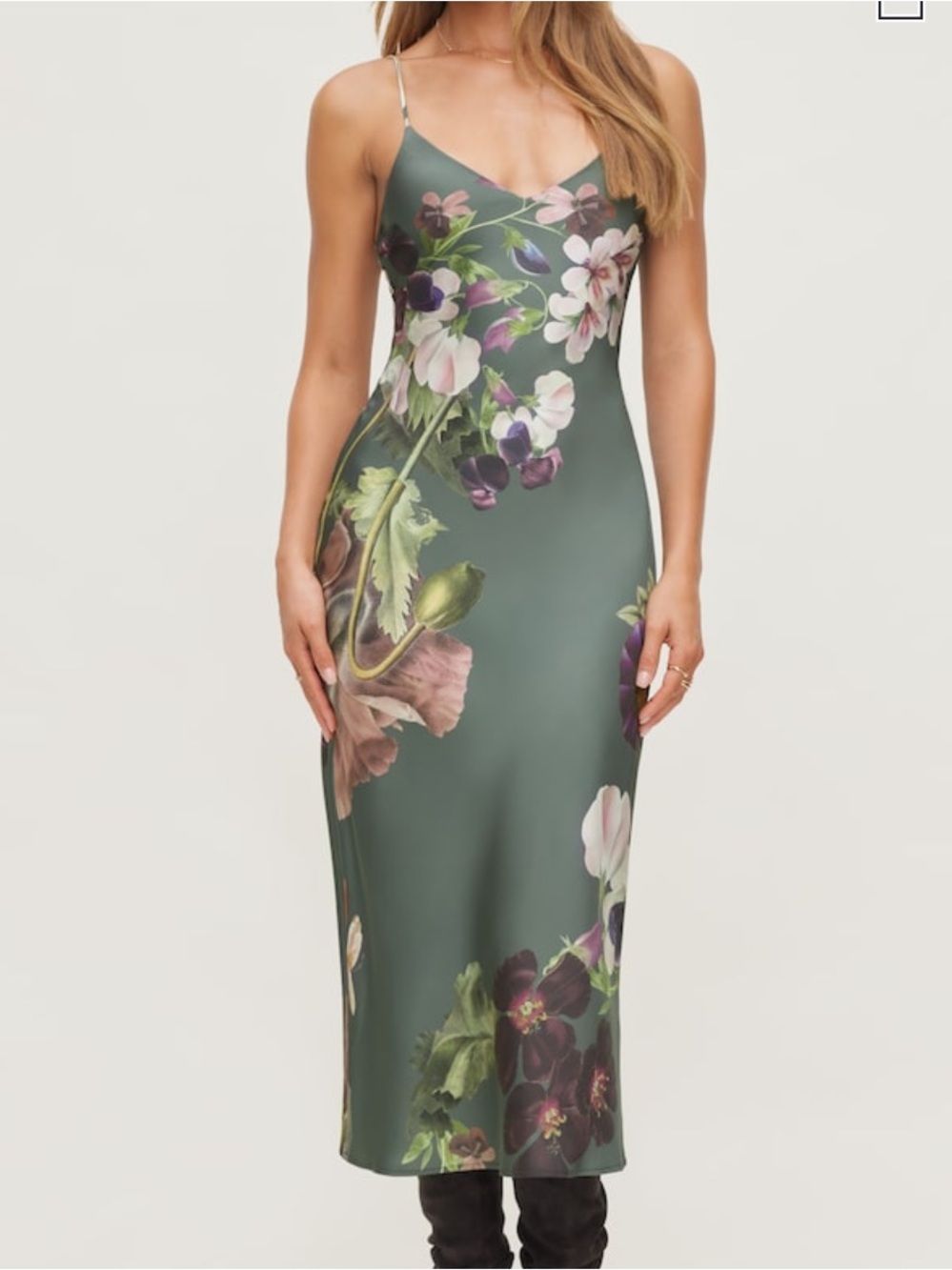 Dynamite Floral Slip Maxi Skirt
